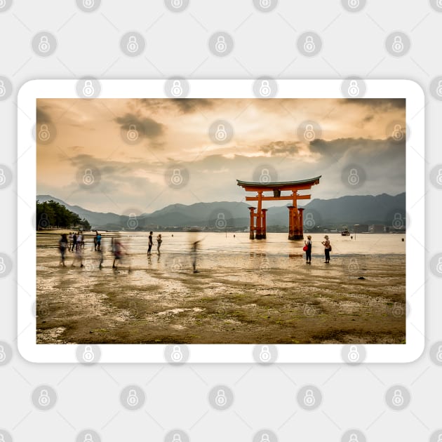 Unique street photography of Itsukushima Torii gate Sticker by AvonPerception